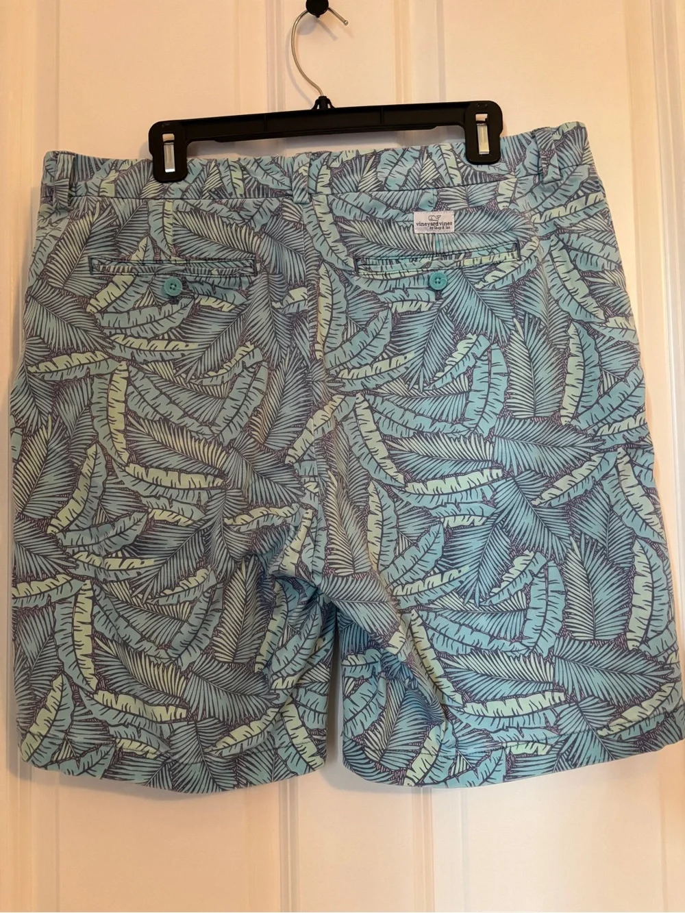 Vineyard Vines - Men’s Mint & Light Blue Palm Print Shorts. Size 38. Pockets!
